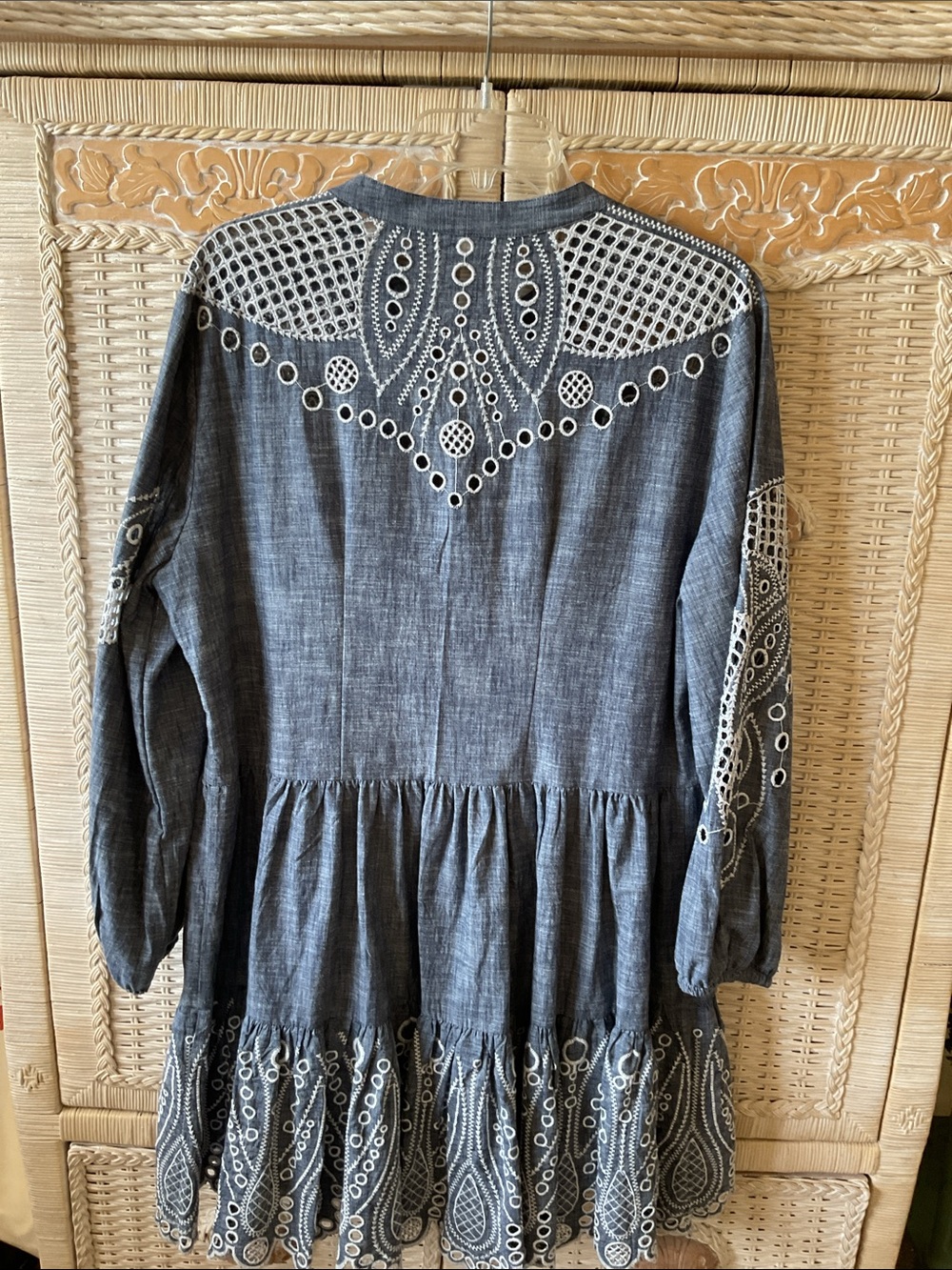 Ariana Cotton Chambray Tiered Minidress EUC by Veronica Beard - Picture 13 of 15